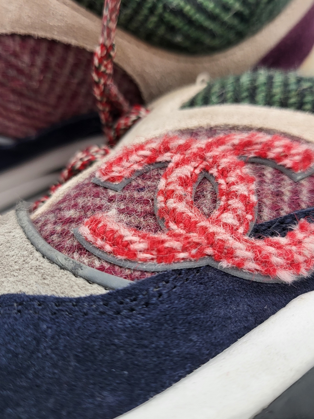 Chanel Multicolored Tweed and Suede CC Low-Top Sneakers, Authentic... - Picture 9 of 14